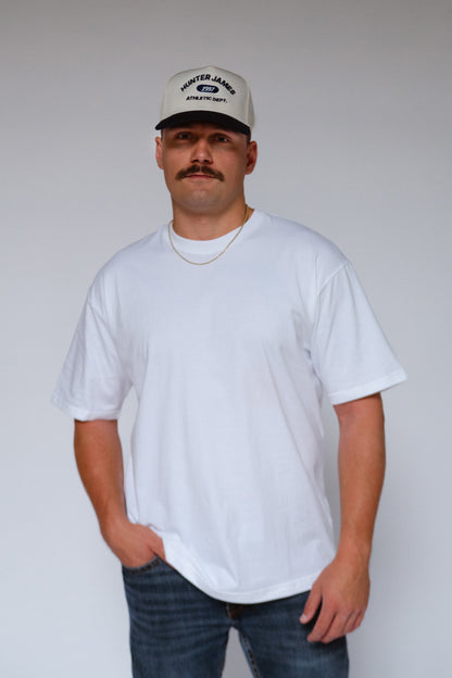 HUBER TRUCKER HAT | NAVY & NATURAL